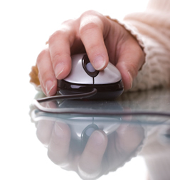 hand with computer mouse